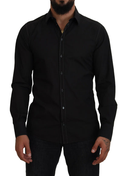 Elegant Black Formal Cotton Shirt