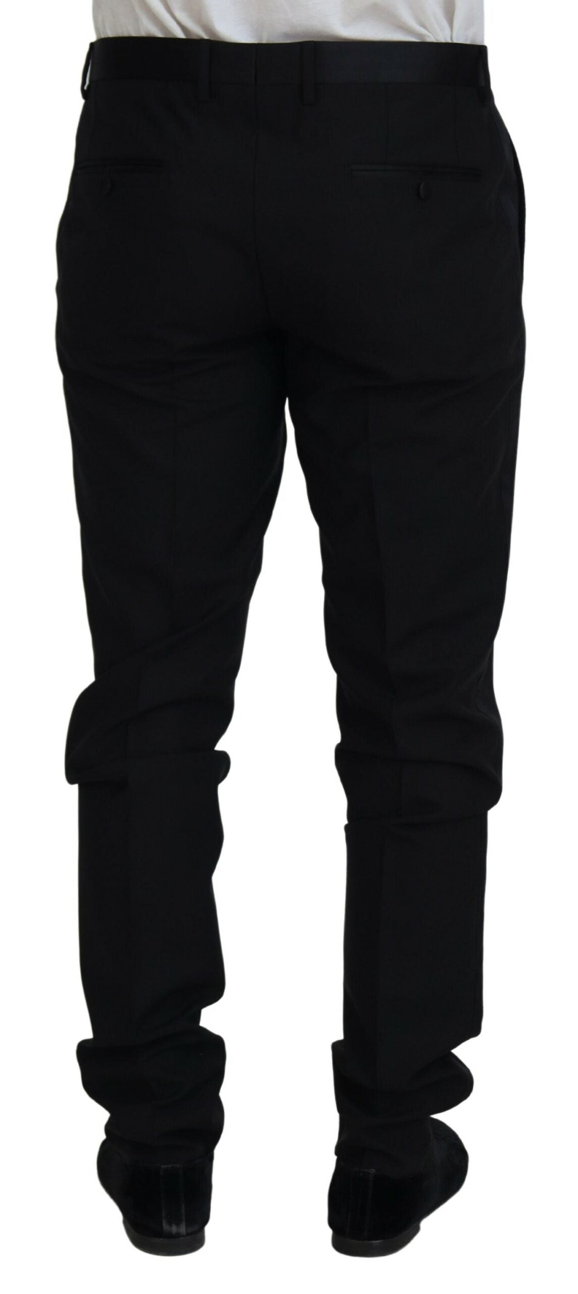 Elegant Black Dress Pants from Virgin Wool Blend