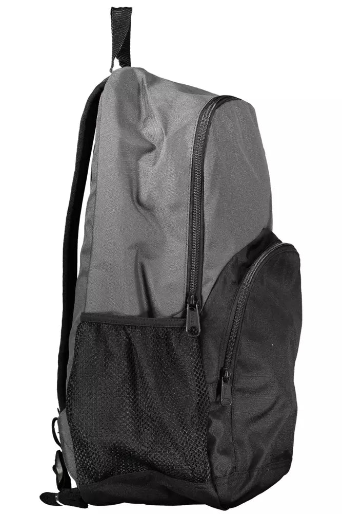 Gray Polyester Men Backpack