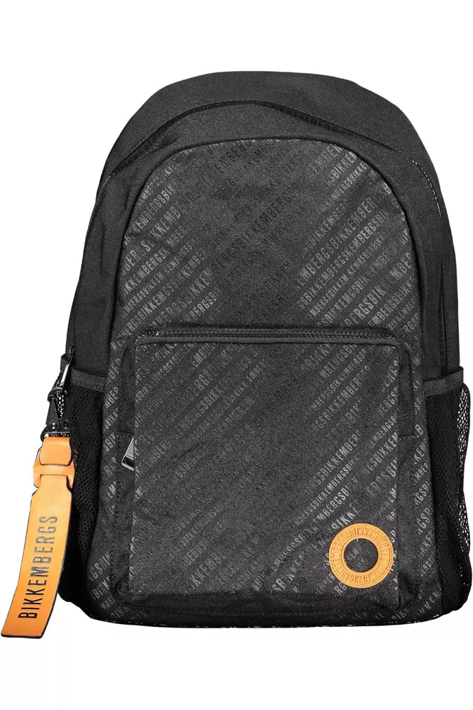 Black Nylon Men Backpack