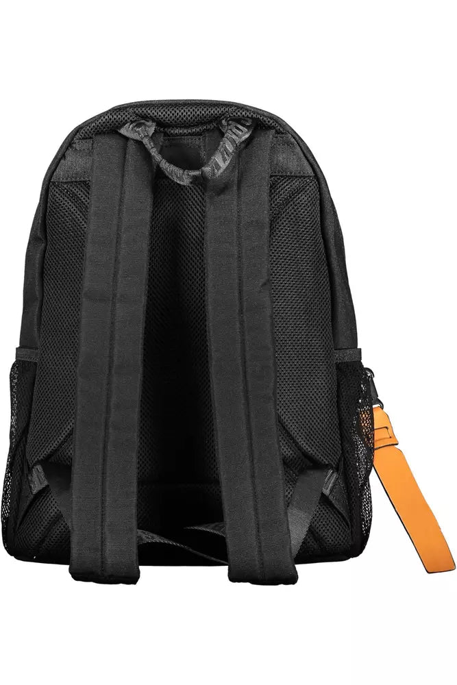 Black Nylon Men Backpack