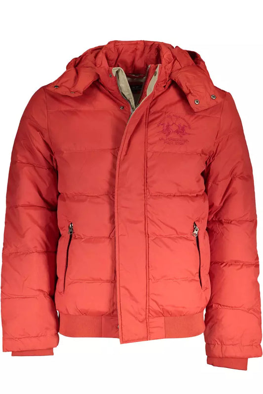 Elegant Orange Outerwear with Versatile Hood