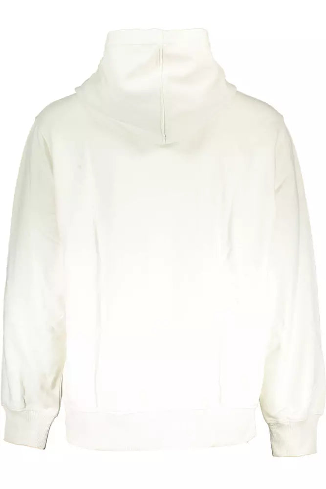 Elegant White Hooded Sweatshirt with Logo