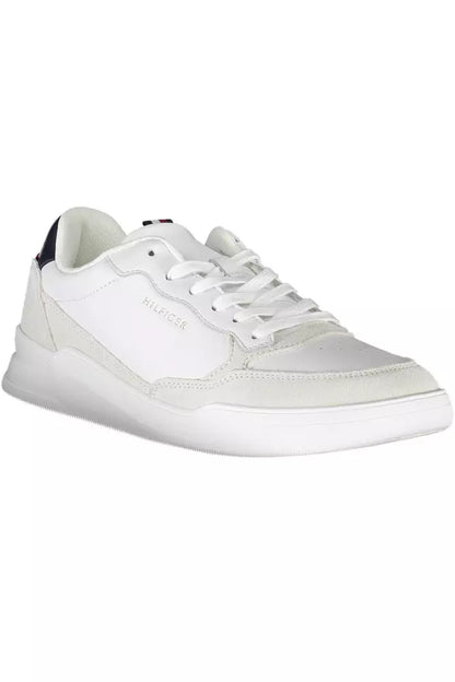 Eco-Conscious White Sneakers with Logo Accent