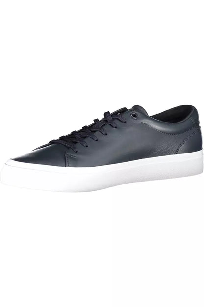 Sleek Blue Lace-Up Sports Sneakers