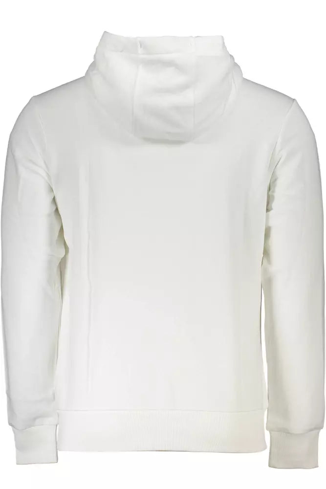 Elegant White Hooded Sweatshirt with Embroidery