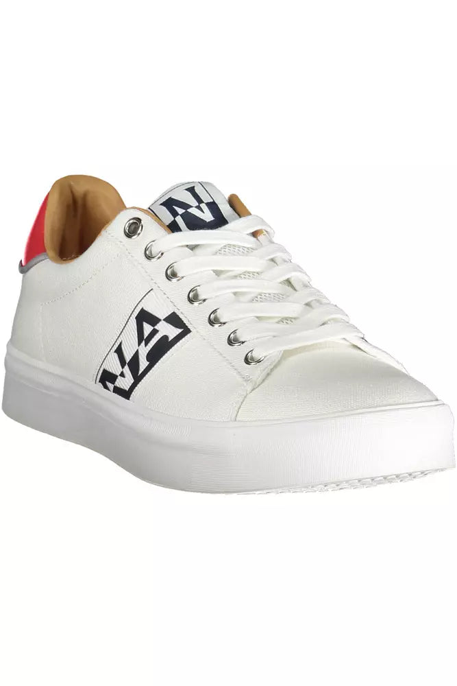 White Polyester Mens Sneaker