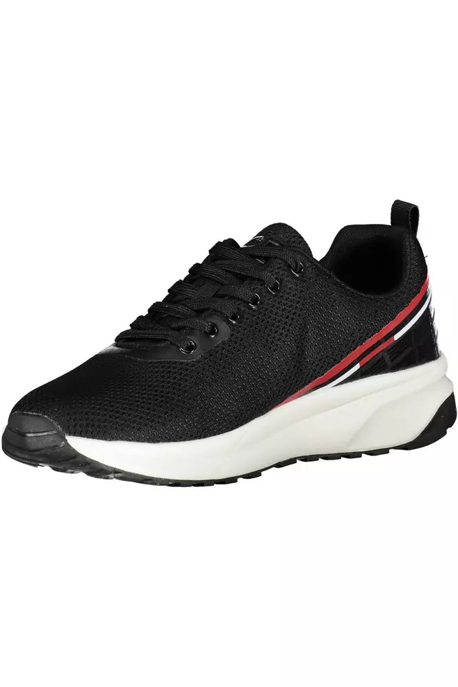 Sleek Black Sports Sneakers with Striking Contrasts