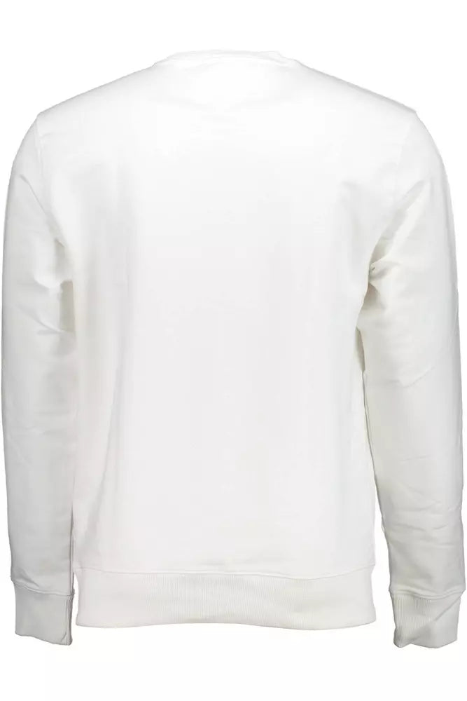 Elegant White Embroidered Logo Sweatshirt