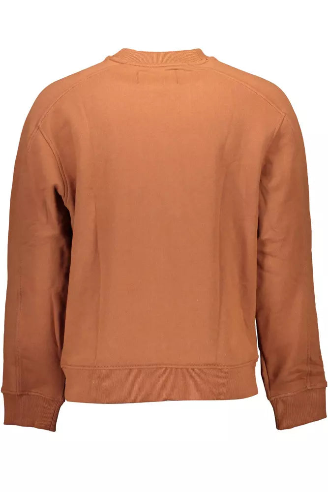 Sleek Cotton Logo Sweatshirt in Brown