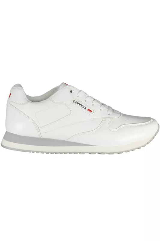 Sleek White Eco-Leather Sneakers