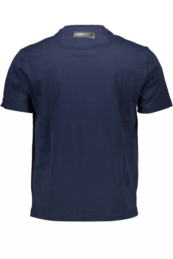 Sleek Blue Cotton Crew Neck Tee