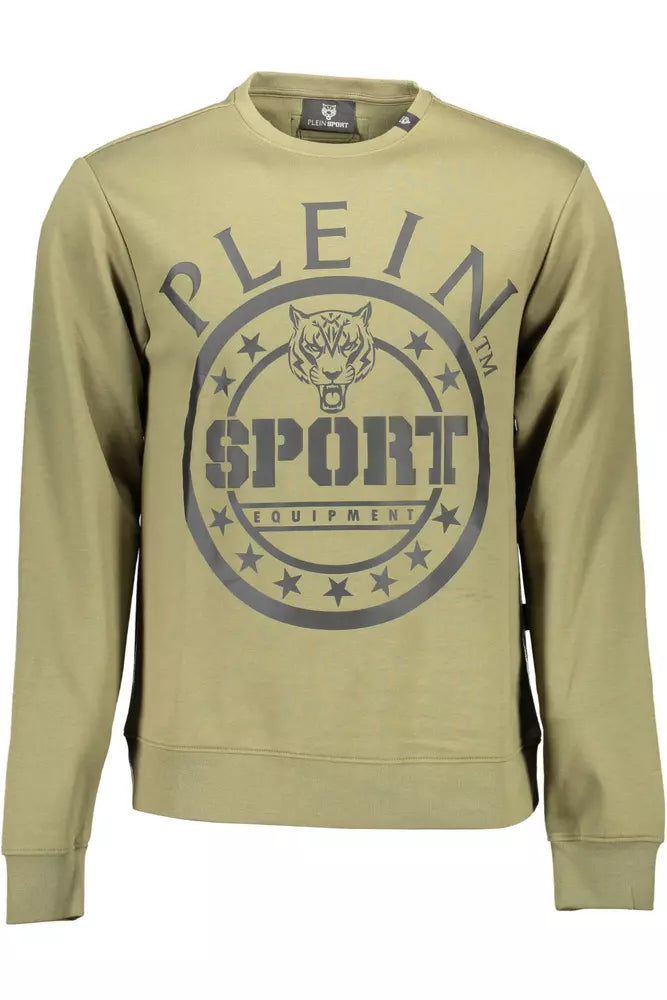 Green Cotton Blend Logo Sweatshirt