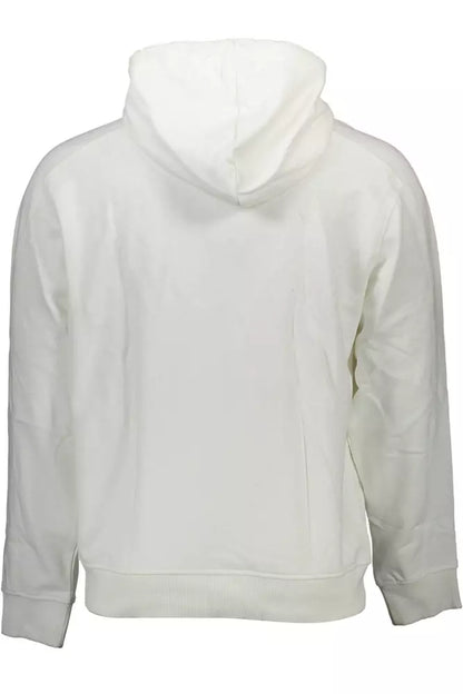 Elegant White Hooded Sweatshirt with Logo Print