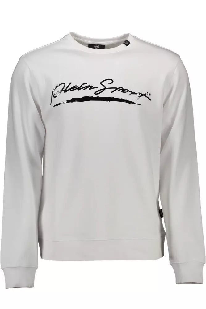 Sleek White Graphic Sweatshirt for Men