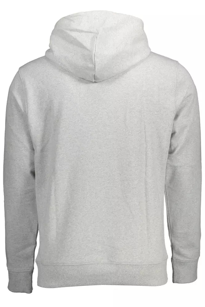 Sleek Gray Embroidered Hoodie