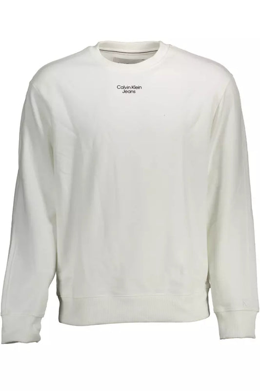 Elegant White Cotton Sweater for Men