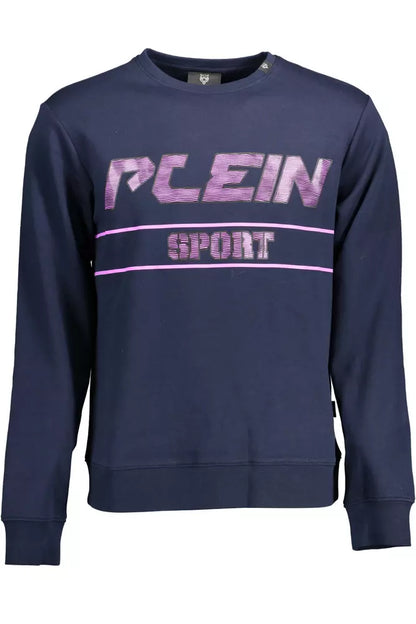 Sleek Blue Athletic Sweatshirt with Logo Detail