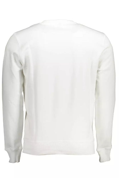 Exclusive White Cotton Round Neck Sweater