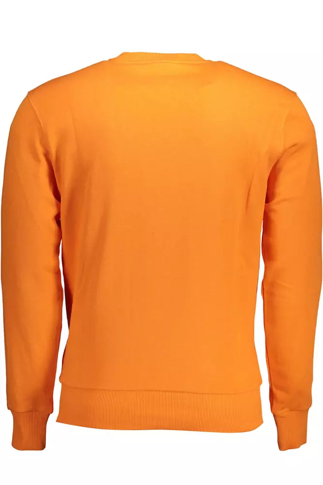 Orange Cotton Men Sweater