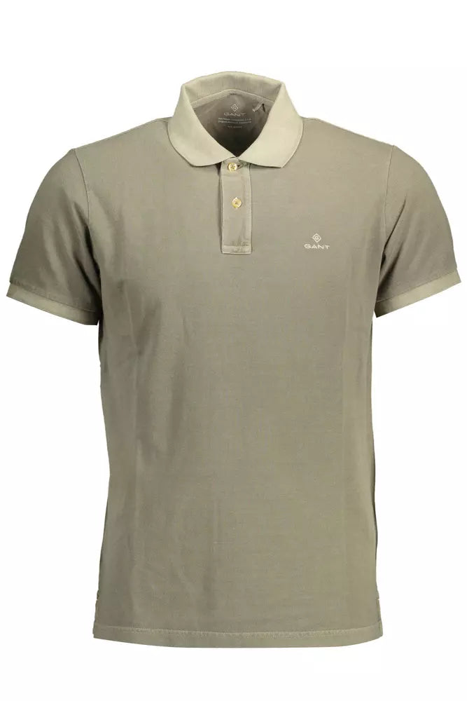 Green Cotton Men Polo