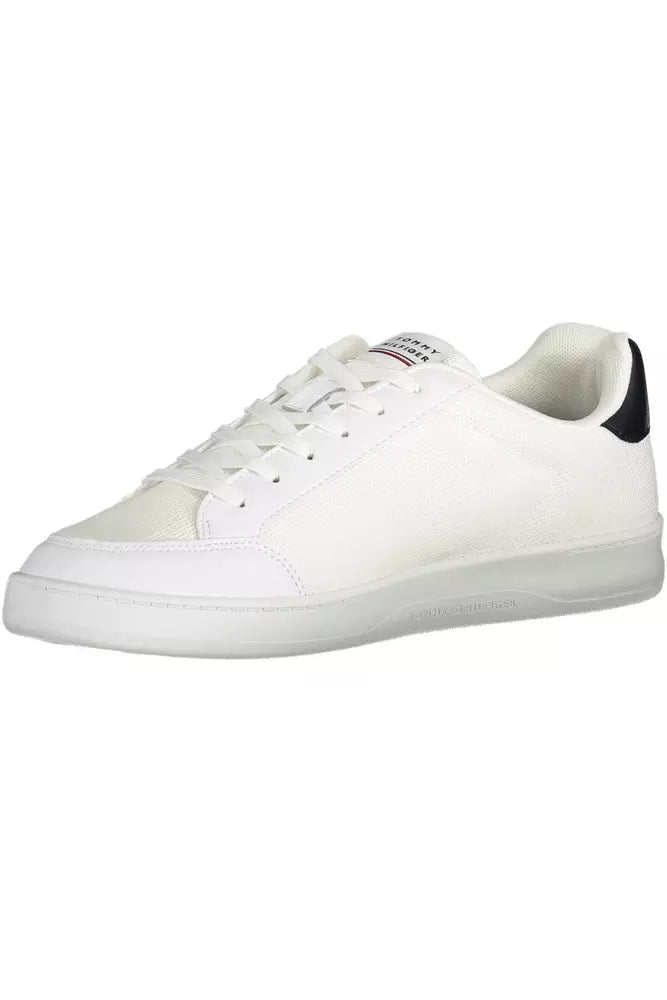 Eco-Conscious White Sneakers with Logo Accent