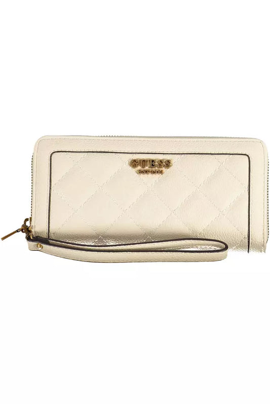 Chic Beige Polyethylene Wallet with Contrasting Details