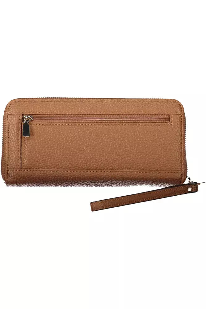 Chic Contrast Detail Brown Wallet