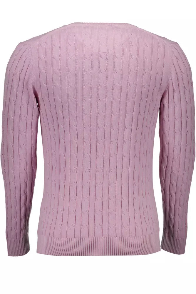 Pink Cotton Men Sweater