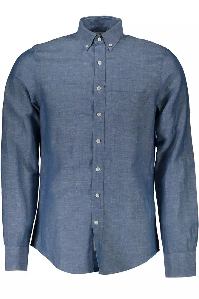 Elegant Long Sleeve Linen-Blend Shirt