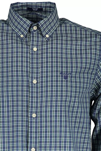 Green Cotton Men Shirt