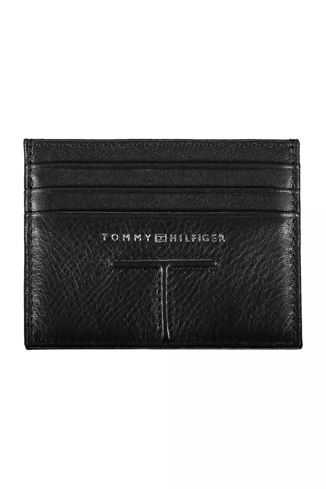 Sleek Black Leather Card Holder