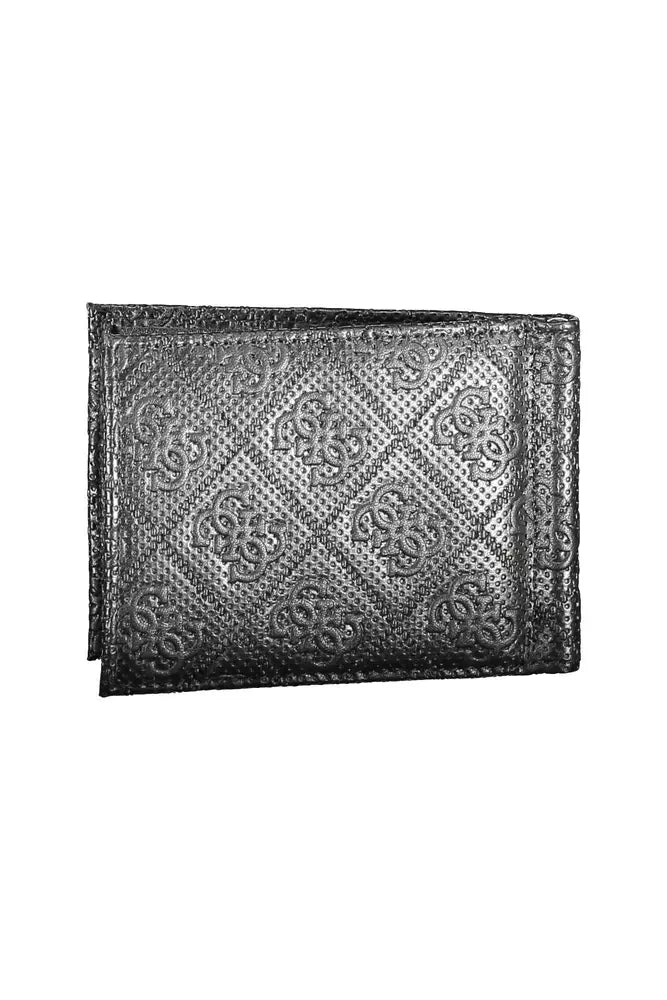 Sleek Black Leather Money Clip Wallet