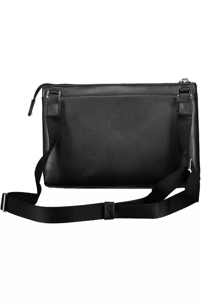 Sleek Black Shoulder Bag with Logo Detail