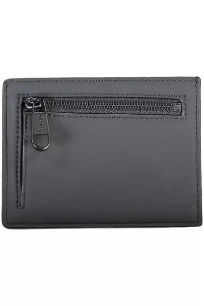 Sleek Black Card Holder with Coin Pocket