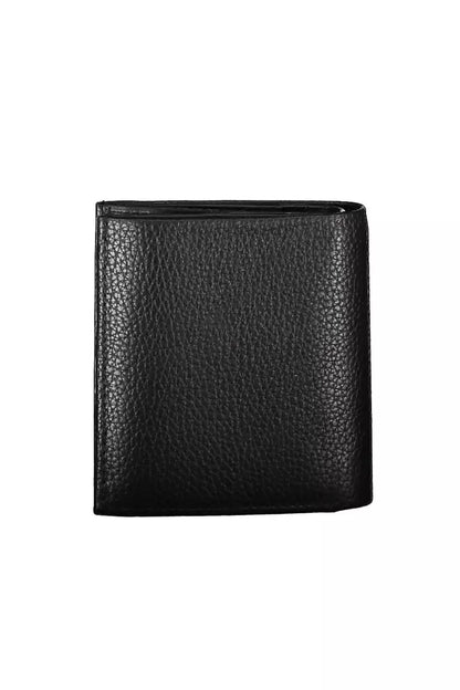 Sleek Black Leather Bi-fold Wallet