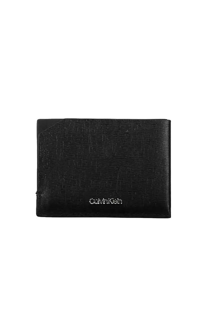 Sleek Black Leather Card Holder with Logo