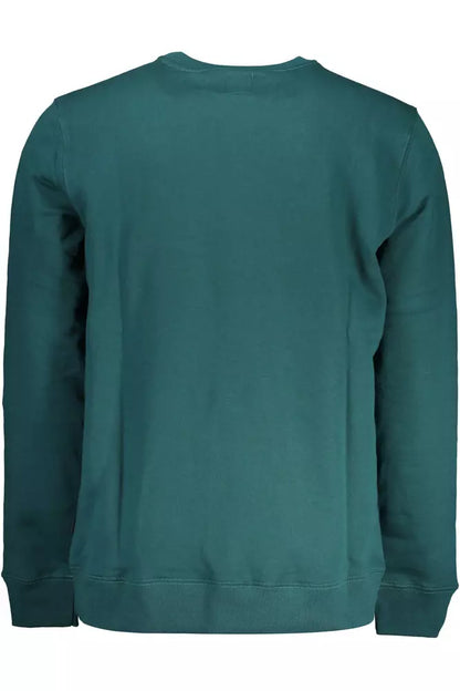 Green Logo Print Round Neck Sweatshirt