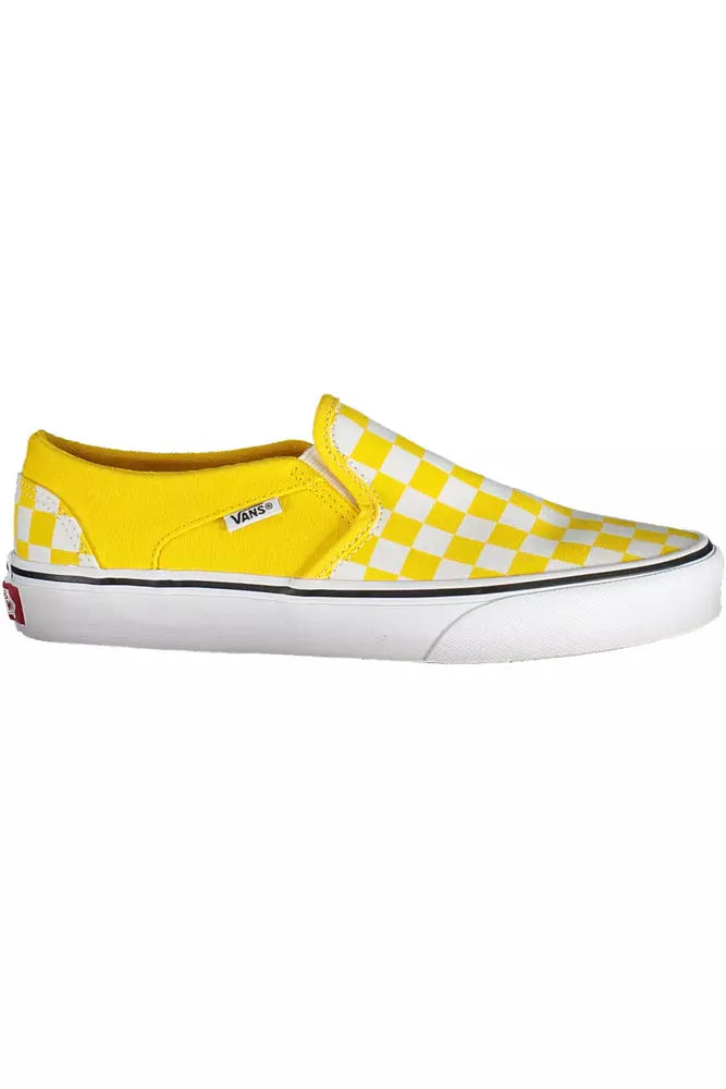 Vibrant Yellow Elastic Sports Sneakers