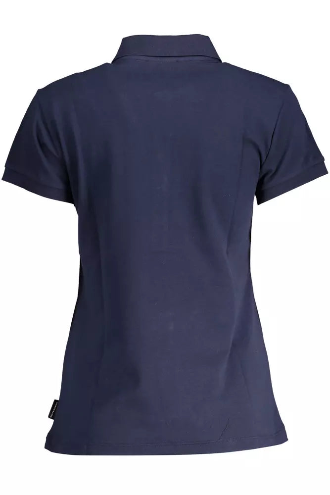 Elegant Short Sleeve Polo Shirt in Blue