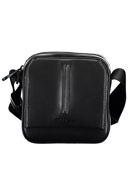 Classic Black Shoulder Bag with Contrasting Details