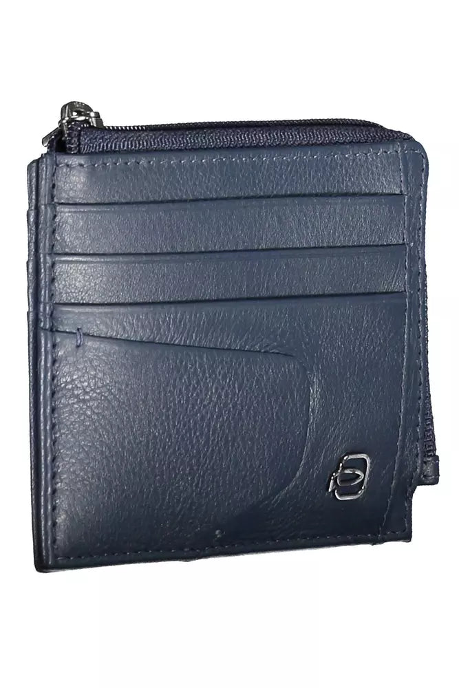 Blue Leather Men Wallet