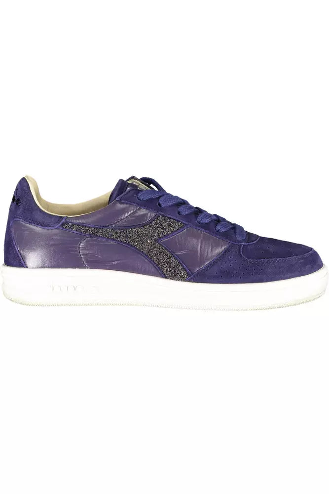 Blue Leather Women Sneaker