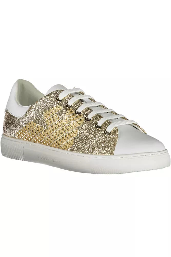 Gold Polyester Women Sneaker