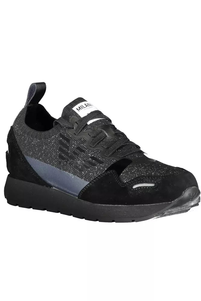 Black Leather Women Sneaker