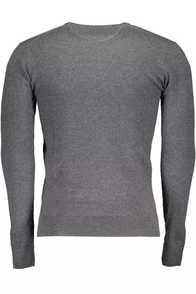 Gray Cotton Men Sweater