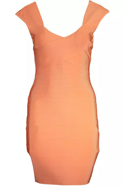 Orange Viscose Women Dress