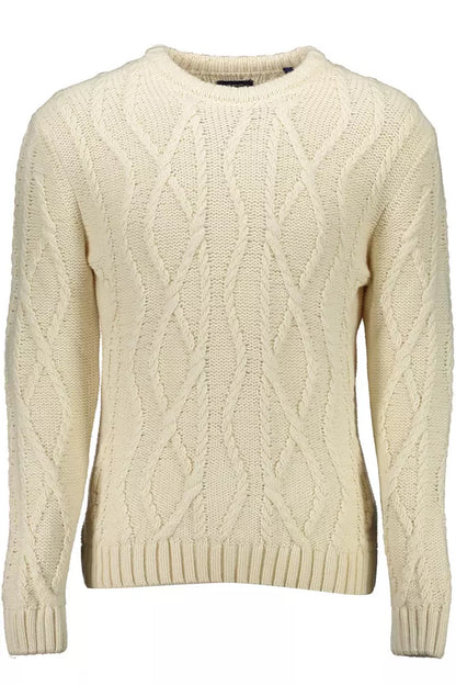 Elegant White Wool-Blend Sweater for Men