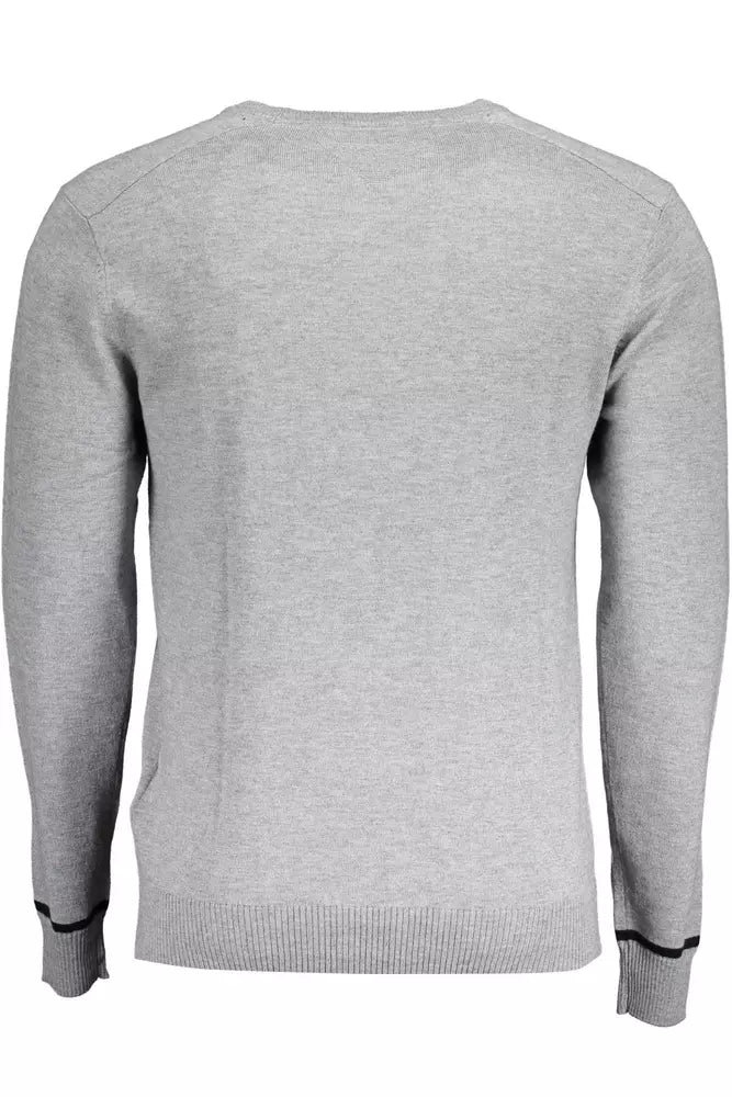 Gray Viscose Men Sweater