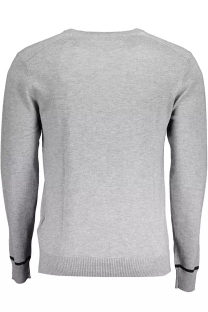 Gray Viscose Men Sweater